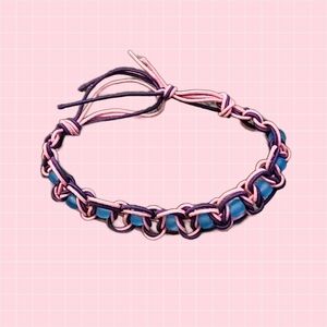 Pink and Purple Braided Bracelet
